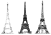 Torre Eiffel, 1889; a sinistra il progetto originario, a destra quello definitivo