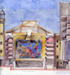 <b>Aldo Rossi</b> - schizzo per la ricostruzione del teatro La Fenice, Venezia (1792 - restauri 2001)								