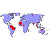 Mappa delle miniere di bauxite nel mondo